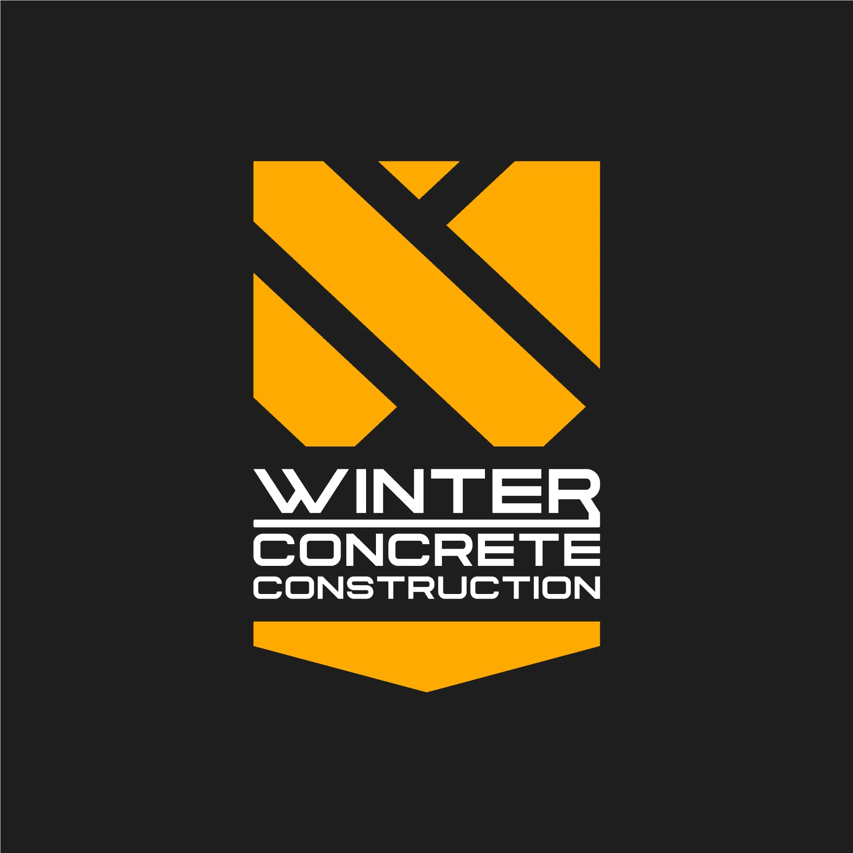 Winter Concrete Construction logo on black.
